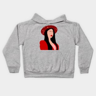 Red Lady 3 Kids Hoodie